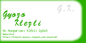 gyozo klezli business card